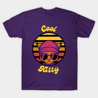 Cool Kitty Retro Shirt - Funky Vintage Cat Graphic Tee, Quirky Hipster Fashion, Perfect Gift for Cool Cat Owners T-Shirt